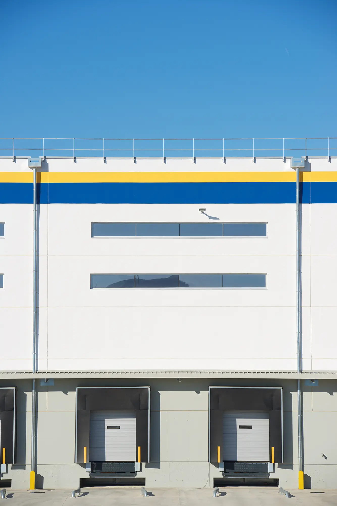 Airport cold storage facility with cargo handling and refrigerated trucks